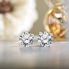 BRINJOY 2 Carat Moissanite 4 Prong Solitaire Stud Earrings in 18k White Gold Plating for Women - 2 of 4
