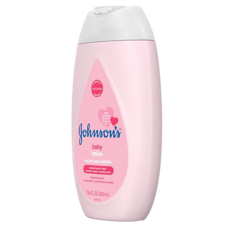 Johnson&#39;s Moisturizing Mild Pink Baby Body Lotion, Coconut Oil for Delicate Skin, Hypoallergenic - 13.6 fl oz, 5 of 10