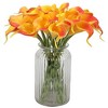 Duovlo 20pcs Calla Lily Bridal Wedding Bouquet Lataex Real Touch Artificial Flower Home Party Decor (Sunset) - 3 of 4
