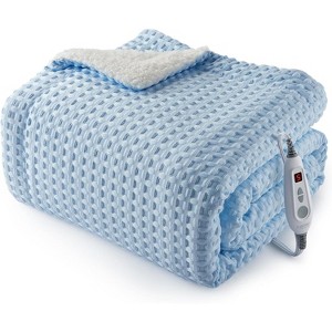 Heated Blanket Throw Twin Queen King, Waffle Weave Electric Throw Blanket Fast Heating with LCD Controller, Auto Off, ETL Certified, Machine Wash - 1 of 4