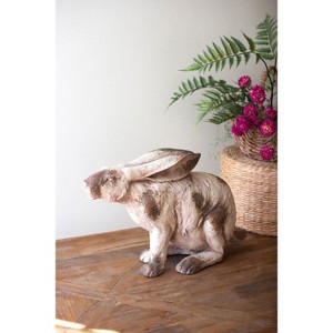 Faux Concrete Rabbit – Sitting Sculptural Animal Decor – 14