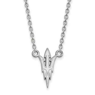 Black Bow Jewelry 10k White Gold Arizona State Sun Devils NCAA Necklace 18 Inch