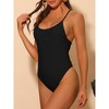 INSPIRE CHIC Women's Lace Up Tie Cross Back Tummy Control Backless Swimsuit One Piece - 2 of 4