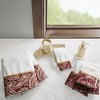 Vynxaria Burgundy and Taupe Jacquard Cotton Towel 6 Piece Set - 2 of 4