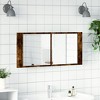 vidaXL Led Mirror Cabinet Smoked Oak Engineered Wood, Glass Large - 3 of 4