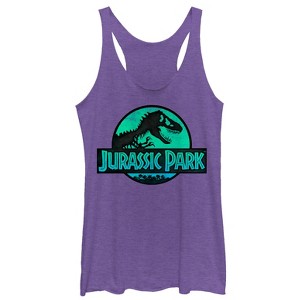 Women's Jurassic Park Ocean Ripple Logo Racerback Tank Top - 1 of 3