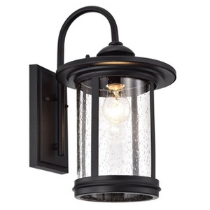 Chloe Lighting Cole Transitional 1 Light Textured Black Outdoor Wall Sconce 16" Height - 1 of 4