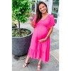 PinkBlush Fuchsia Smocked Ruffle Maternity Dress - 4 of 4