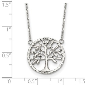 Chisel Stainless Steel Polished and Textured Tree on a 16" Plus a 2" Extension Cable Chain Necklace - 1 of 4