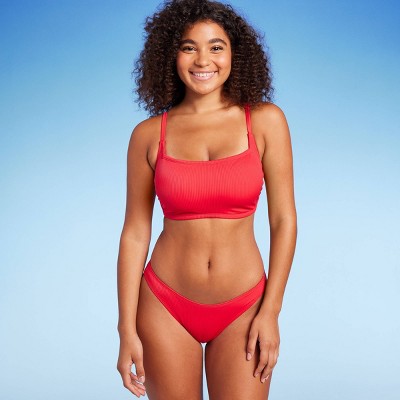 Women's Ring Front Bralette Bikini Top - Wild Fable™ Red D/DD Cup