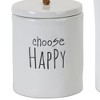 Melrose Stoneware Happy Sentiment Canister (Set of 2) - 3 of 4