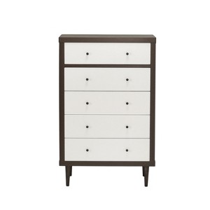 GDFStudio Farhart Mid Century Modern Faux Wood 5 Drawer Dresser - 1 of 4