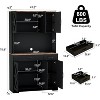 71" Pantry Cabinet with Charging Station, Kitchen Storage Cabinet with Microwave Stand, 8-Zone Organization for Dining, Kitchen, Living Room - 3 of 4