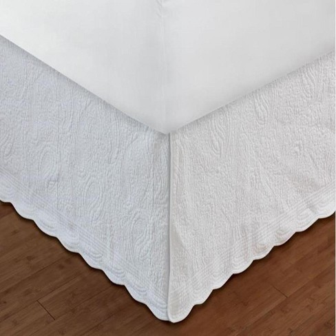 Greenland Home Fashion Paisley Quilted Bed Skirt 18" - White - image 1 of 3