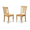 East West Furniture AVC-OAK-W Avon Dining Room Chair Wood Seat - Oak Finish - Set of 2 - 2 of 3