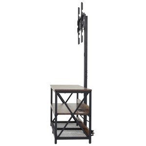VEVOR 48" TV Stand with Mount for up to 75 in TVs, Entertainment Center with Power Outlet, Height Adjustable TV Console with Mount, Brown - 1 of 4
