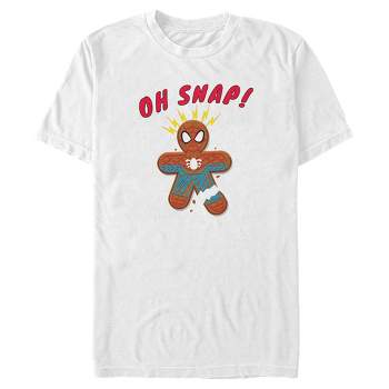 Men's Marvel Christmas Spider-Man Snap Gingerbread Cookie T-Shirt