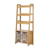 Okak Modern 2 In 1 Bookshelf, Multifunctional Ladder Bookshelves with Dog Crate, Tall Display Case for Living Room, Study Room, Ancient Oak - 2 of 4