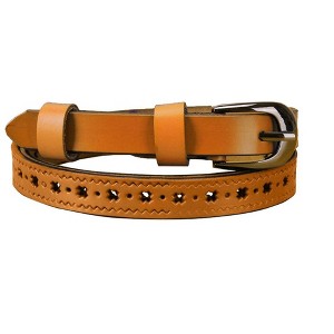 INSPIRE CHIC Women's Carved Multi-Hole Hollow Leather Belts - 1 of 4