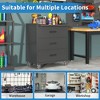 Dexmalle 3 Drawer Tool Metal  Cabinet with Wheels,Black - 4 of 4