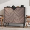Modern Free Standing Accent Cabinet – Buffet Cabinet with Doors, Wood Finish Sideboard with Storage for Dining Room, Entryway, or Living Room - 2 of 4