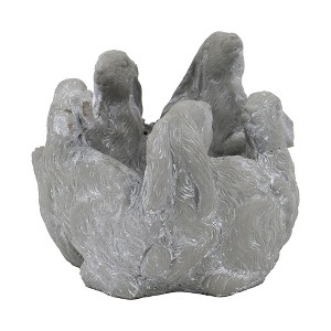 Whimsical Bunny Cement Planter –  Rabbit Design Decorative Pot for Indoor/Outdoor Plants (10"x8"x6.5") - 1 of 4