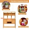 Outdoor Potting Bench with Hutch, Wood Garden Workstation, Plotting Bench with Drawer and Adjustable Shelves and Cabinets-Coolbibila - 3 of 4