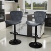 Dexmalle Modern Faux Leather Upholstered Swivel Bar Stools,Grey - 2 of 4