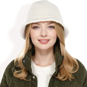 Anna-Kaci Women's High Pile Fleece Bucket Hat with Soft Textured Fabric and Modern Casual Design - 1 of 4