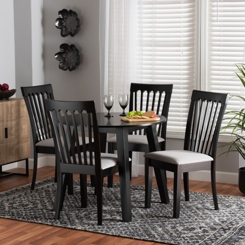 Baxton Studio Nina Modern Grey Fabric and Espresso Brown Finished Wood 5-Piece Dining Set - image 1 of 4