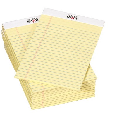 School Smart Junior Legal Pads, 5 x 8 Inches, 50 Sheets Each, Canary, Pack of 12