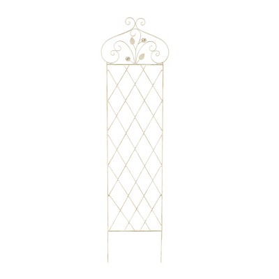 Antique White Steel Lattice Garden Trellis for Climbing Plants
