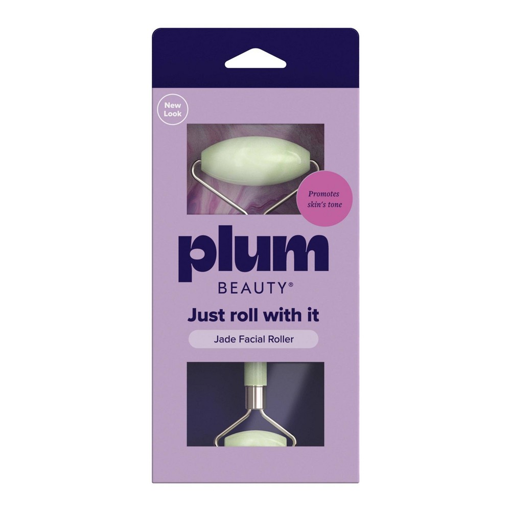 Plum Beauty Jade Face Roller Beauty Tool - 1ct: Glass, Stainless Steel