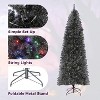 6Ft Christmas Tree, Artificial Pencil Christmas Tree, Metal Stand, Slim Skinny Xmas Holiday Decoration, for Home, Office, Black - 2 of 4