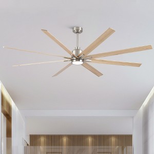 Gulches 84" Brushed Nickel Lowe Profile Ceiling Fan with Light for Patio Living Room, Bedroom, Office,Indoor - 1 of 4