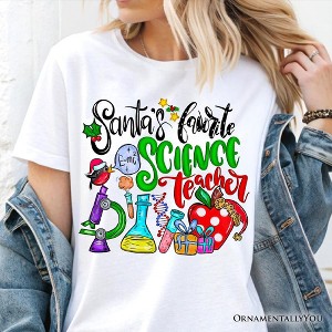 Santa’s Favorite Science Teacher T-Shirt, Fun Holiday Classroom Tee | OrnamentallyYou - 1 of 4