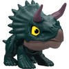 Jurassic World Mighty Little Biters Triceratops Dinosaur Toy with Bite Action, Eye Change, Collectible Figure - 3 of 4