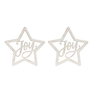 Melrose Beaded Wood Star with Joy Sentiment (Set of 2) - 1 of 2