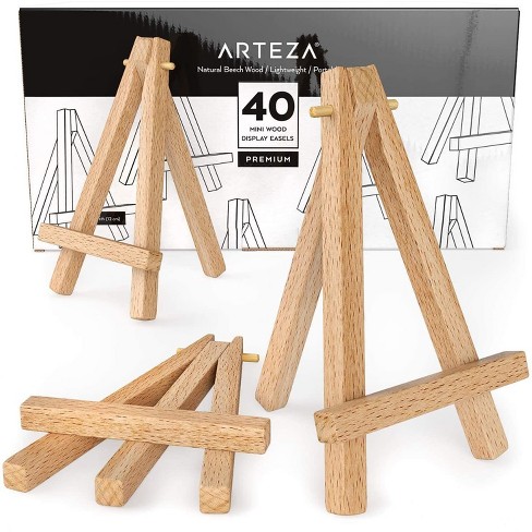 OIAGLH 48 Pack Mini Wood Display Easel Wood Easels Set For Paintings Craft  Small Acrylics Oil Projects 