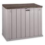 Toomax Stora Way All-Weather Outdoor XL Horizontal 5' x 3' Storage Shed Cabinet for Trash Can, Garden Tools, & Yard Equipment, Taupe Gray/Brown