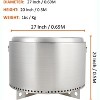 GOCAPTAIN 27 Inch Stainless Steel Smokeless Fire Pits Outdoor Fireplaces, Portable Burning Firepits, for Bonfire, Camping, Picnic, Christmas Party - 2 of 4