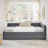 Modern Upholstered Velvet Daybed with Two Rolling Storage Drawers, Full Size Sofa Bed Frame for Living Room or Guest Room - The Pop Home - 2 of 4