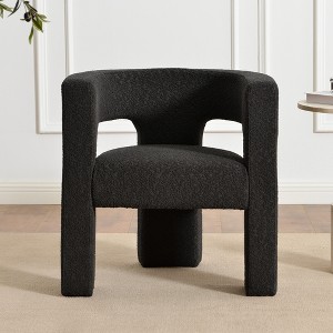 KINWELL 28" Wide Boucle Upholstered Square Armchair - 1 of 4