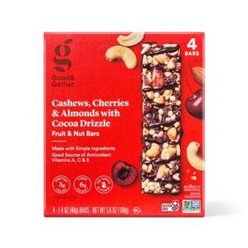 Cashews, Cherries and Almond with Cocoa Drizzle Fruit and Nut Bars - 4ct - Good & Gather™