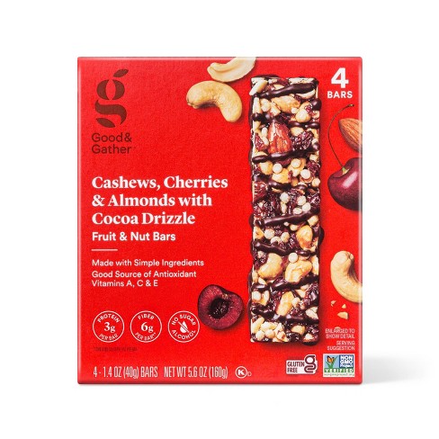 Cashews, Cherries and Almond with Cocoa Drizzle Fruit and Nut Bars - 4ct - Good & Gather™ - image 1 of 3