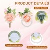 Unique Bargains Rose Wrist Corsage and Boutonnieres Fabric Adjustable Artificial Flowers 4 Pcs - 3 of 4