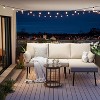 Acekool 3 Piece Patio Set Beige Rattan L-Shaped Sectional Sofa with Chaise Thick Cushions and Tempered Coffee Table for Deck Poolside Backyard Porch - 4 of 4