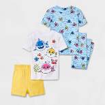 Toddler Boys' 4pc Baby Shark Uniform Snug Fit Pajama Set - White