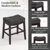 Arceso Bar Stools Set of 4,24 Inch Fabric Counter Height Bar Stools, Saddle Barstools for Kitchen Island with Nailhead Trim Tufted Button, Dark Gray - 3 of 4