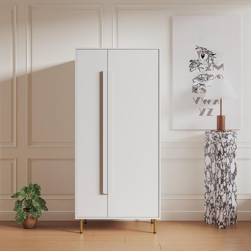 Armoire Wardrobe Cabinet Floor Storage Cabinet With 2 Doors Handles 4 Small Compartments Shelf 31.5 Lx23.62 Wx70.87 H Target